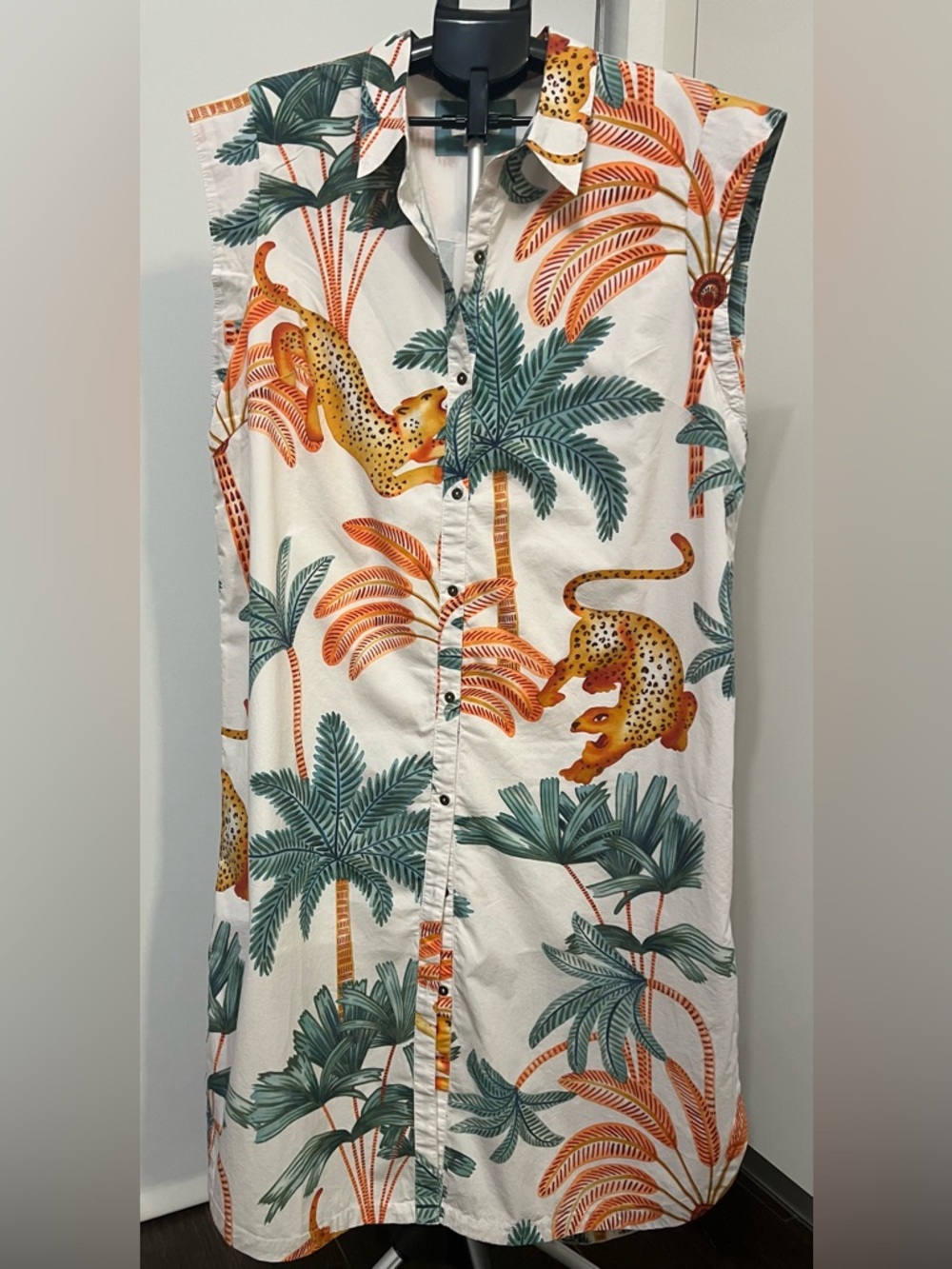 Maeve Anthropologie Safari Leopard Print Tunic Dress XL